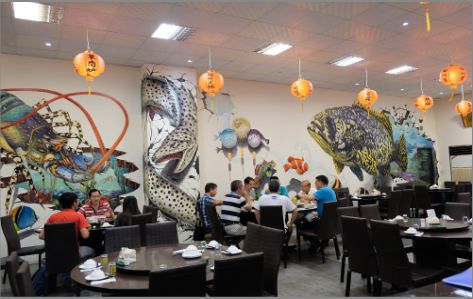 景洪海鲜餐厅墙体彩绘